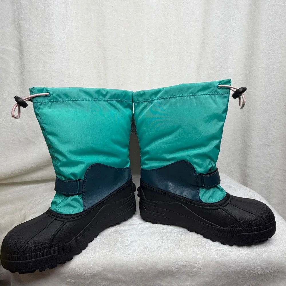 NWT Columbia Snow Boots Kids Size 7 Teal Black Waterproof Insulated BY1324-454